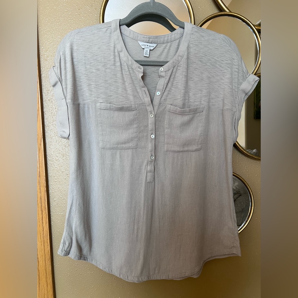 Lucky Brand Soft Gray Women's Blouse